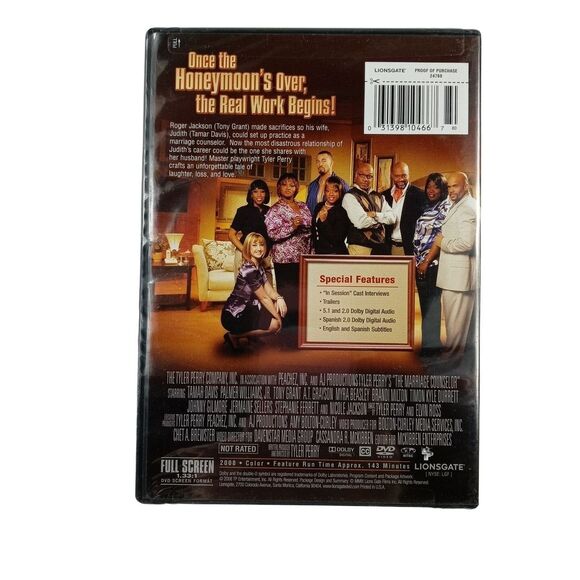 The Marriage Counselor New DVD Tyler Perry Collection Tony Grant 2009 - Picture 2 of 2